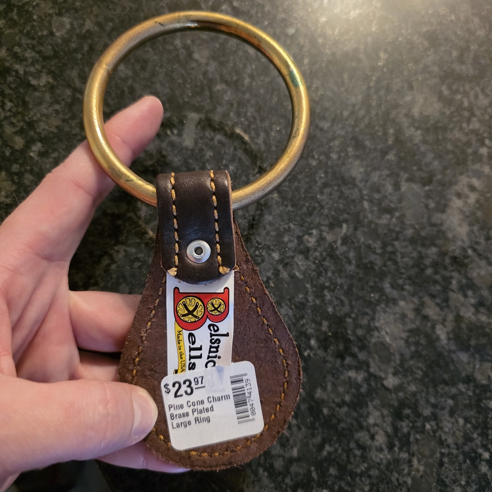 BESNICKEL BELL LEATGER DOOR RING - Picture 3 of 3